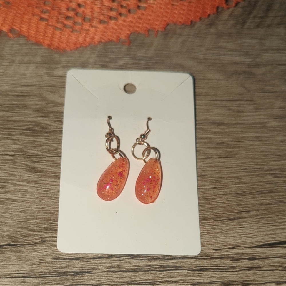 Elegant Orange Teardrop Earrings